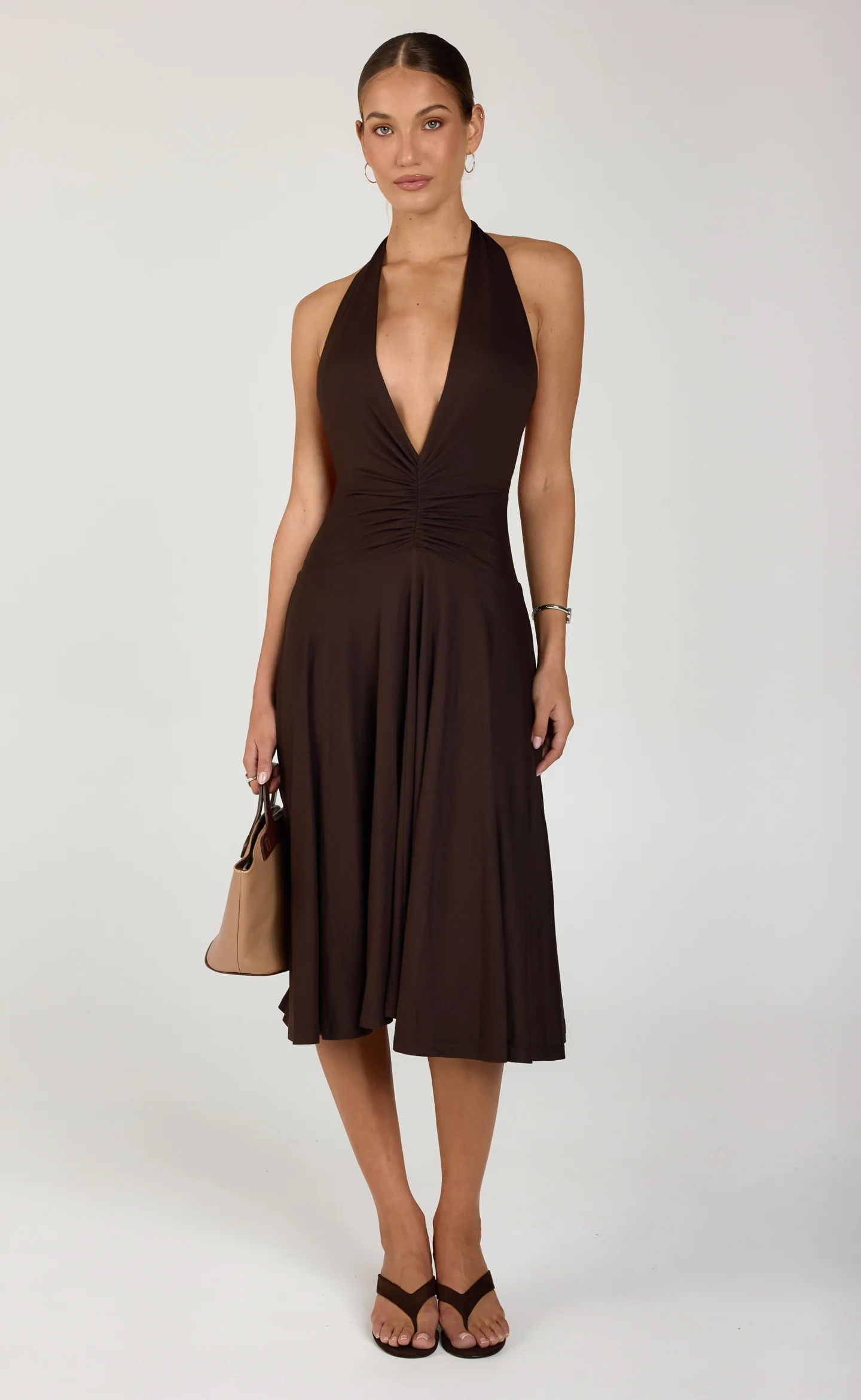 Emelda Midi Dress (Chocolate)