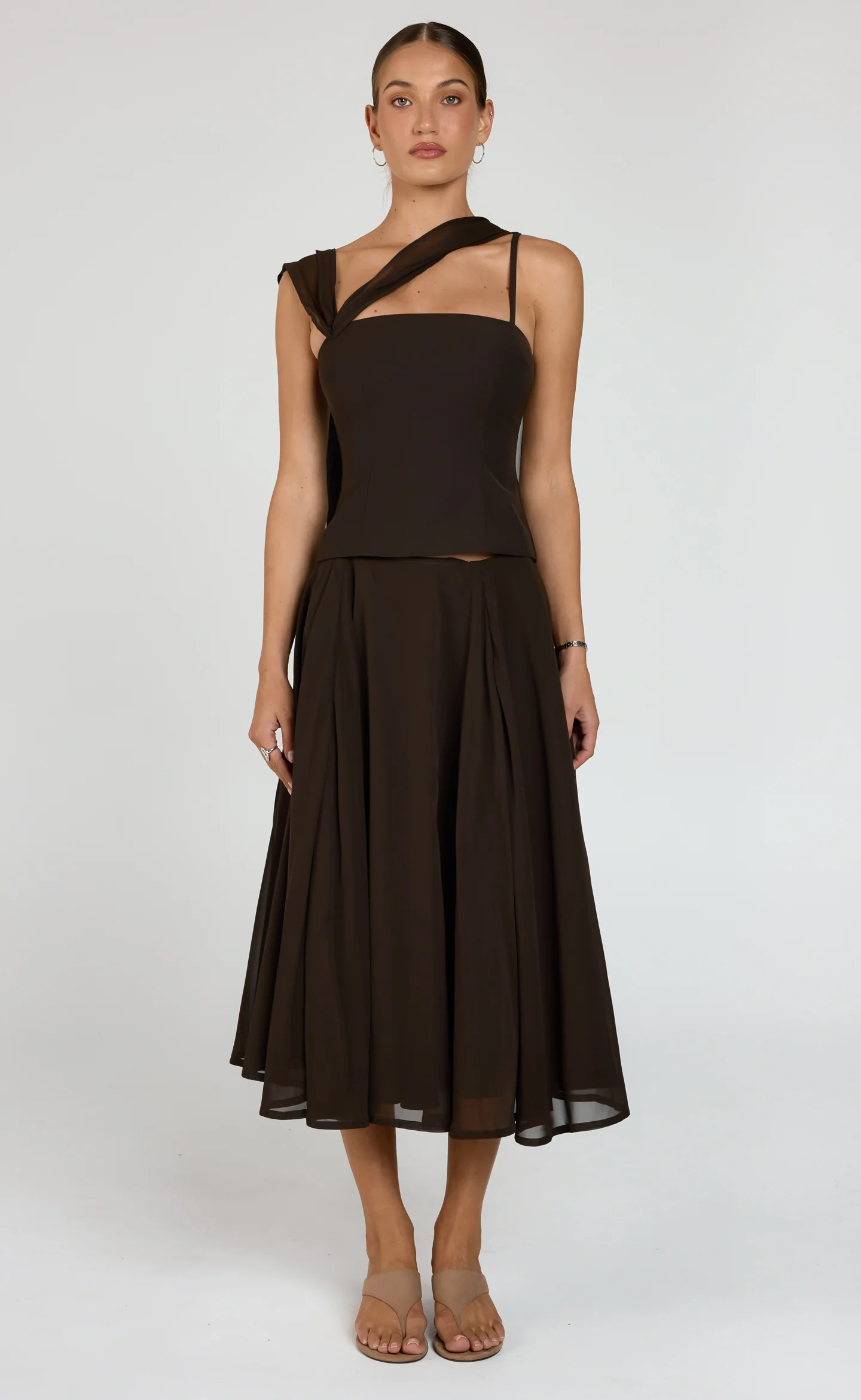 Devyn Midi Skirt (Chocolate)