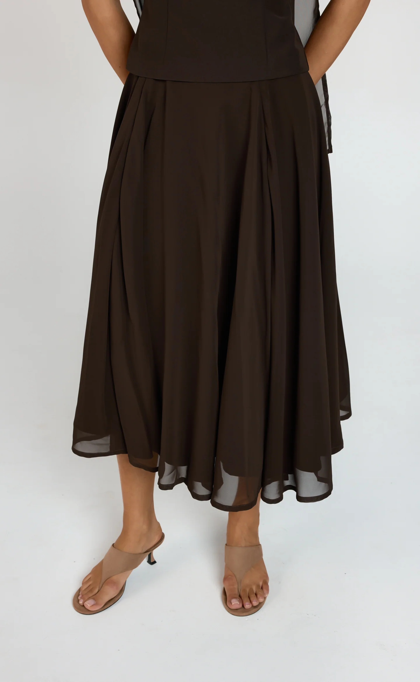 Devyn Midi Skirt (Chocolate)