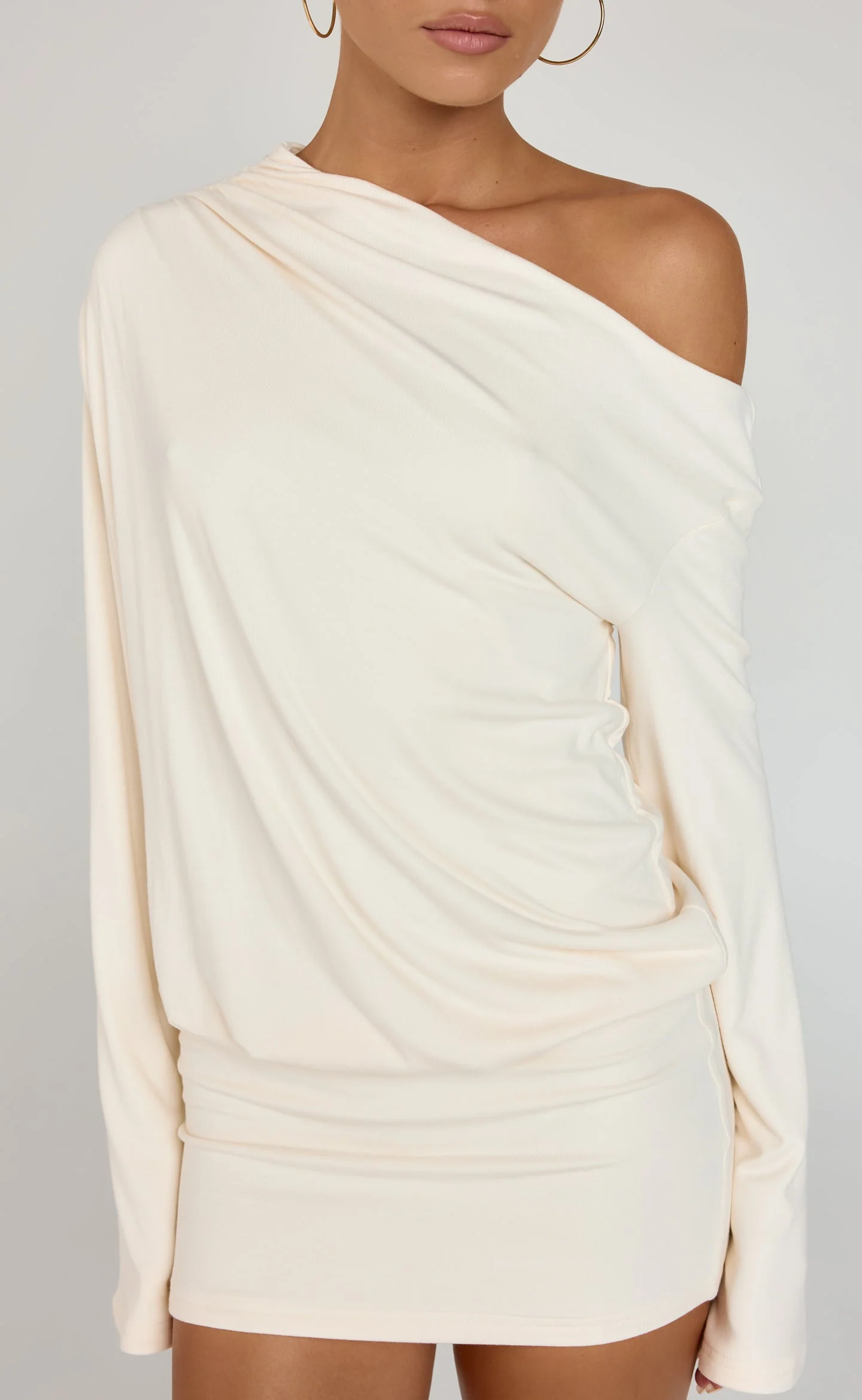 Embry Long Sleeve Mini Dress (Oat)