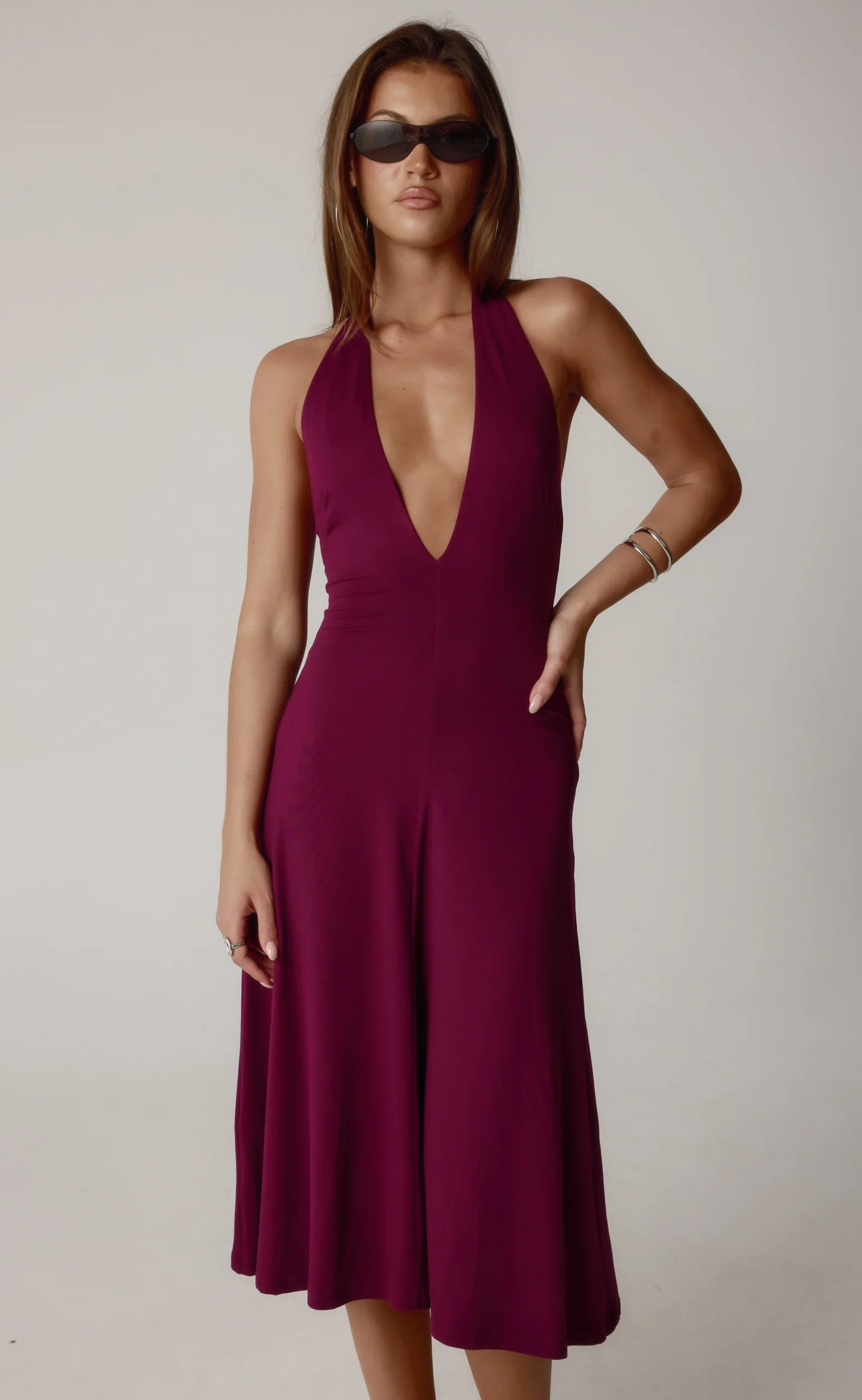 Sable Midi Dress (Plum)
