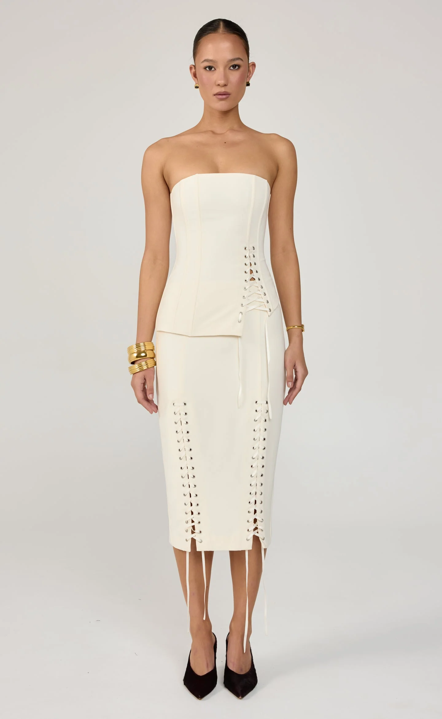 Fiora Midi Skirt (Cream)