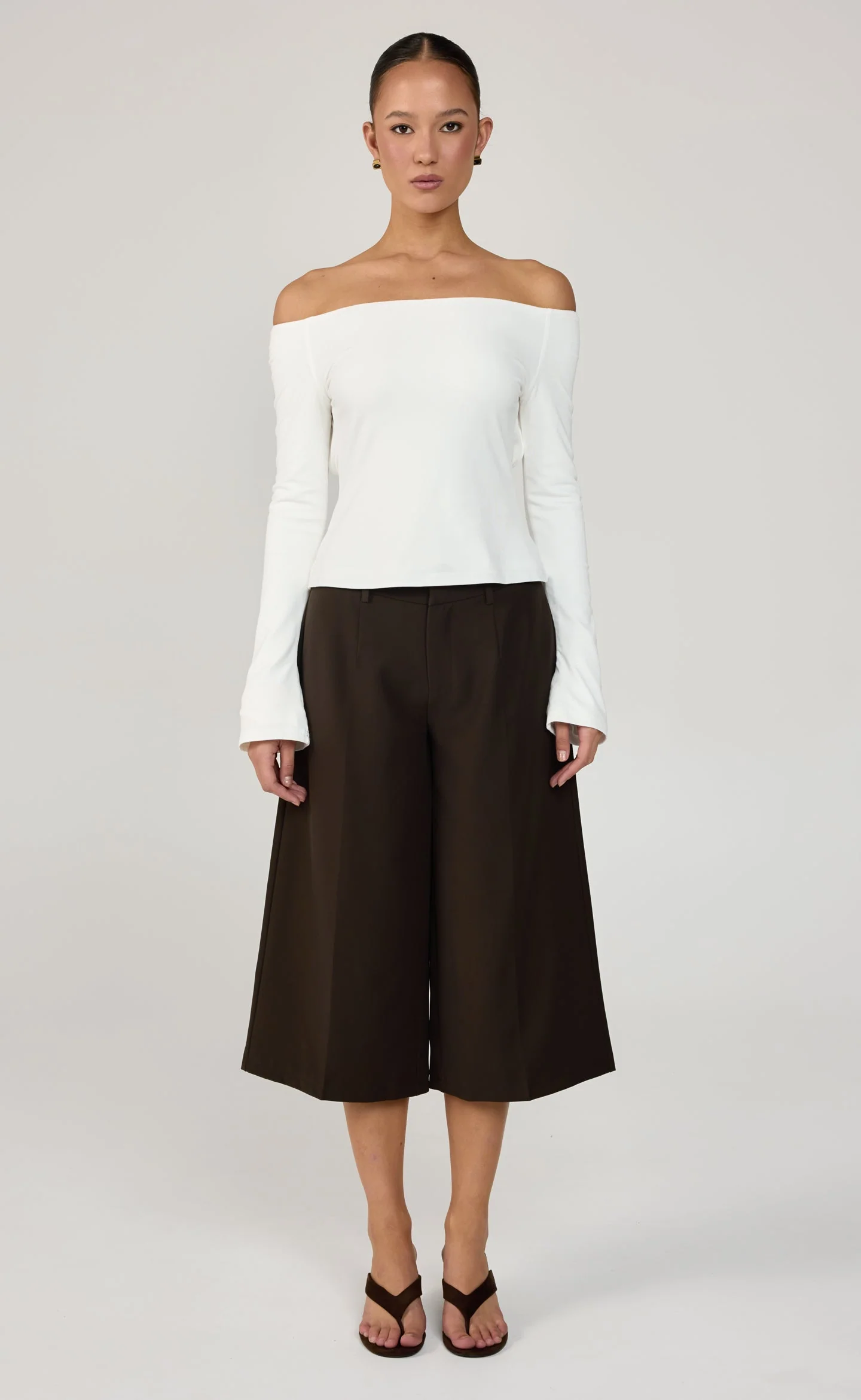 Flavia Midi Pants (Chocolate)