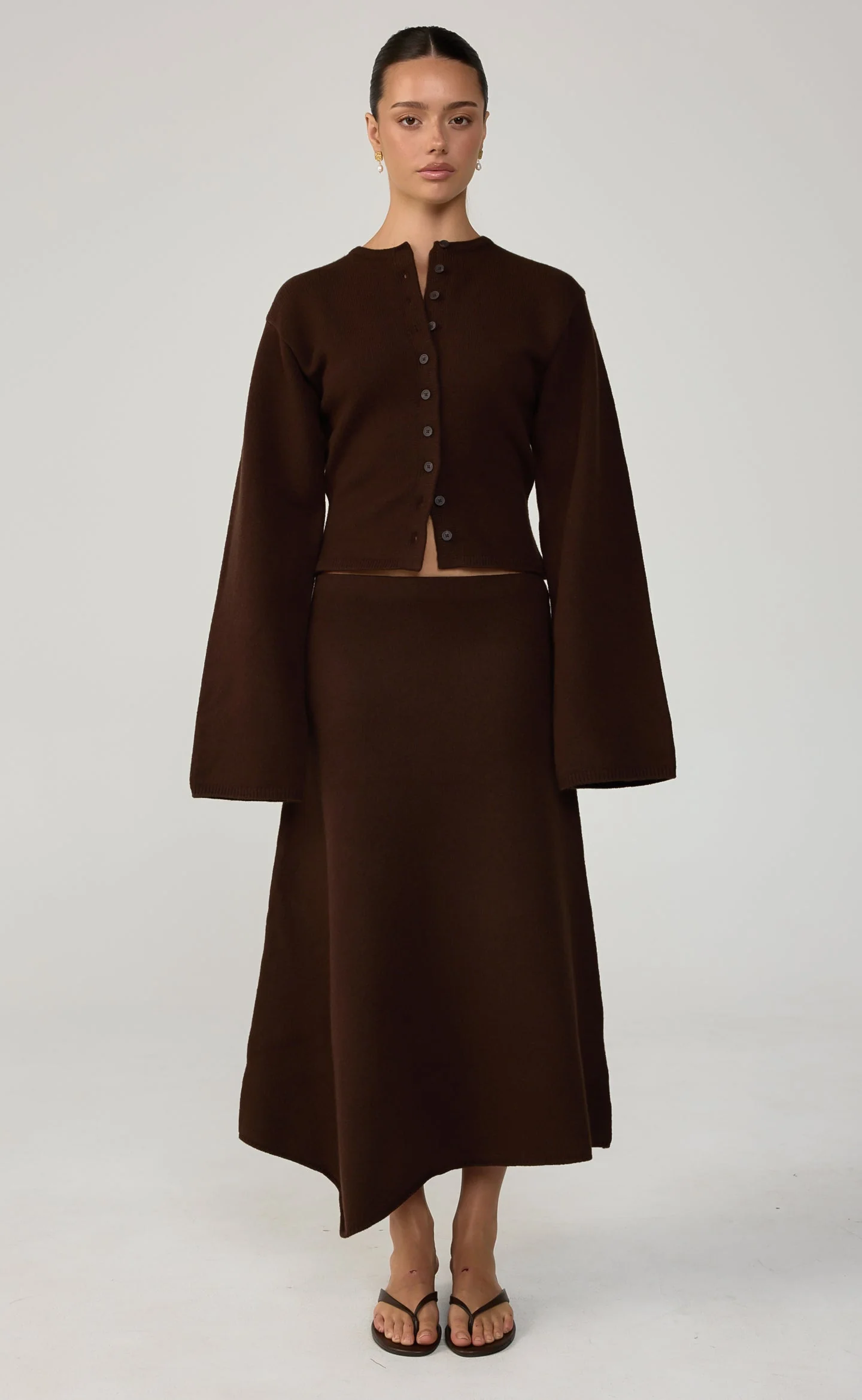 Rain Check Midi Skirt (Dark Chocolate)