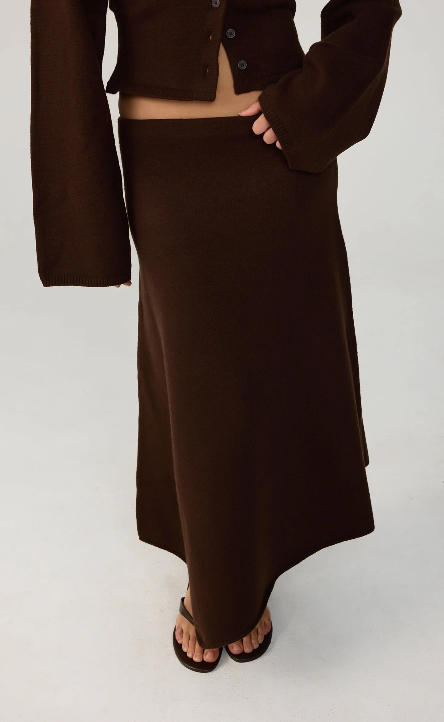 Rain Check Midi Skirt (Dark Chocolate)