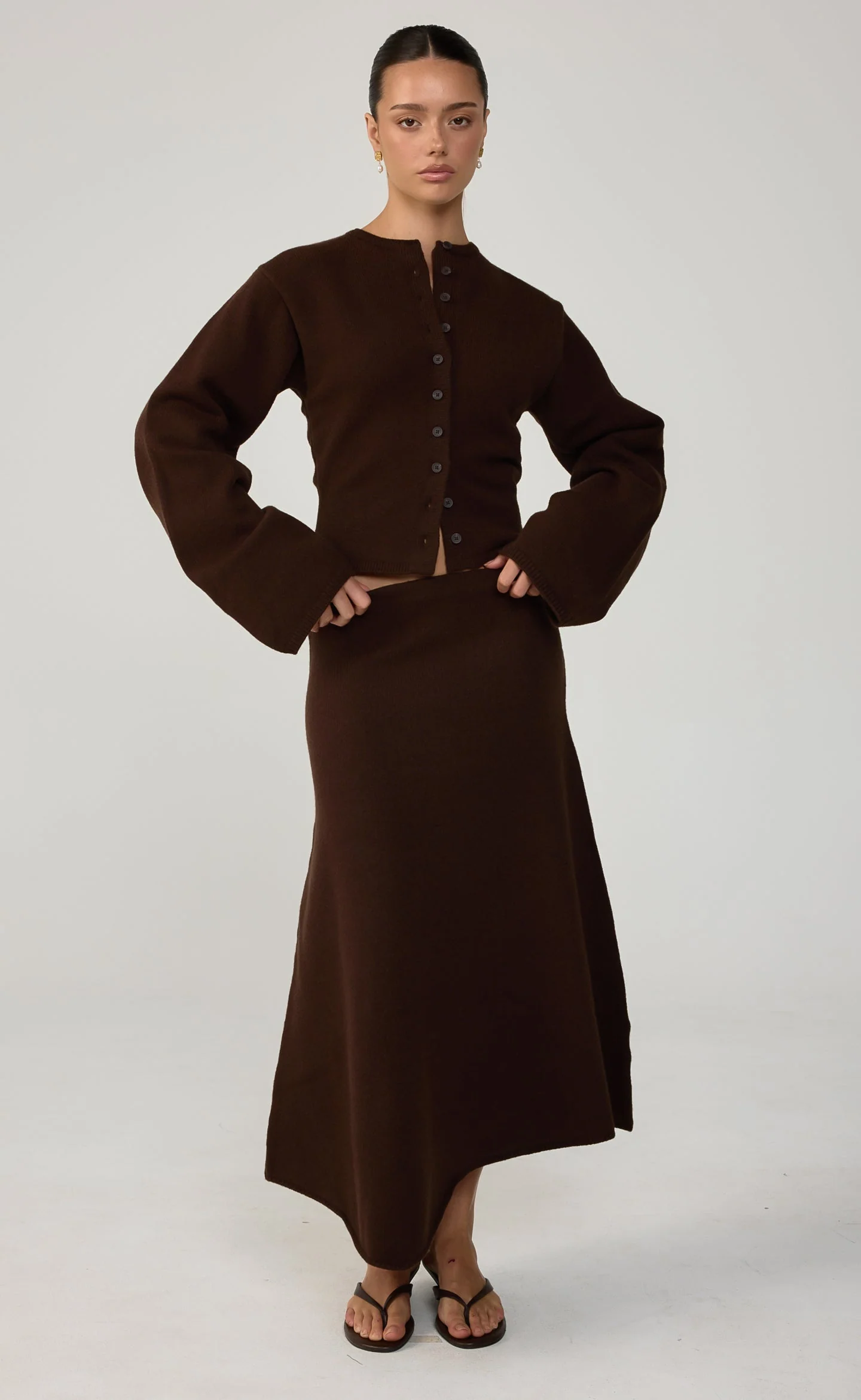 Rain Check Cardigan (Dark Chocolate)