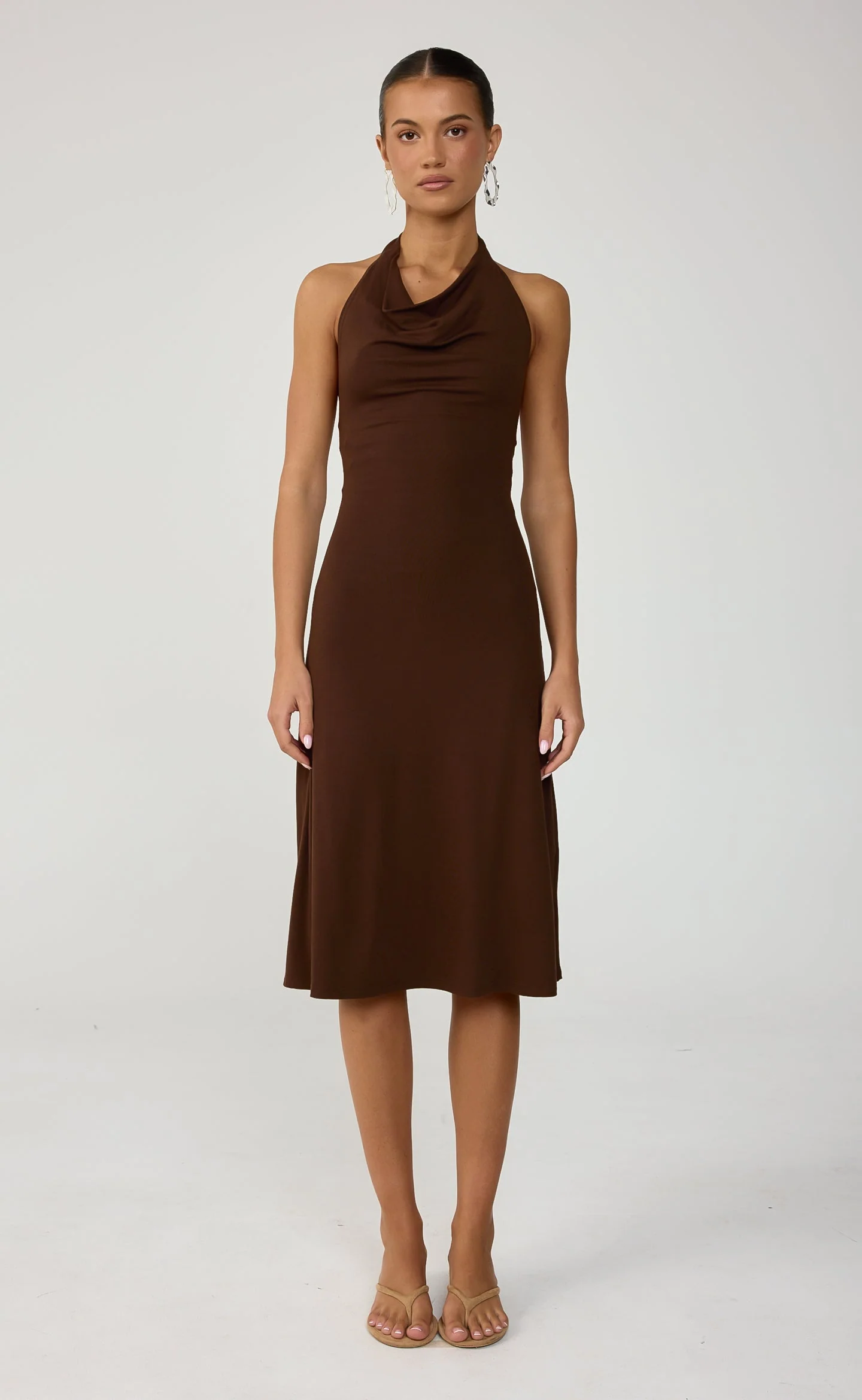 Sela Midi Dress (Chocolate)