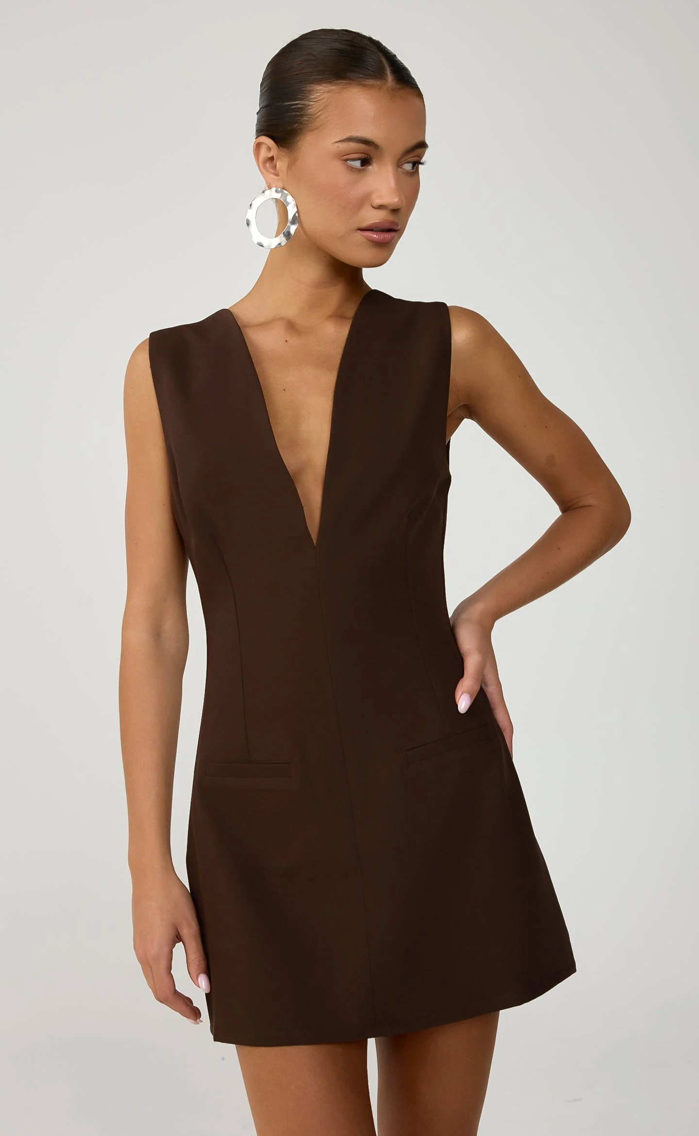 Aya Mini Dress (Chocolate)