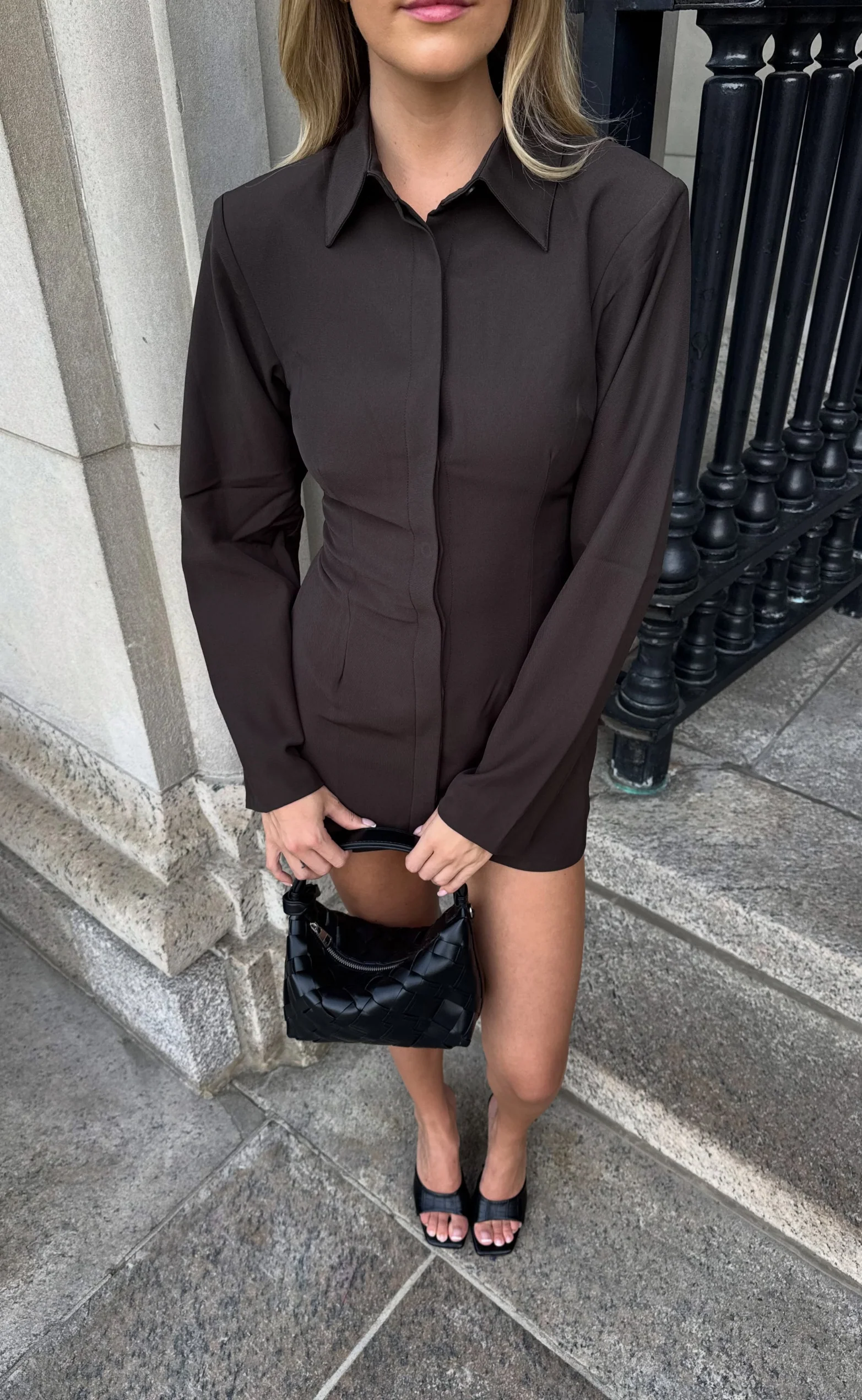 Mariella Mini Dress (Chocolate)