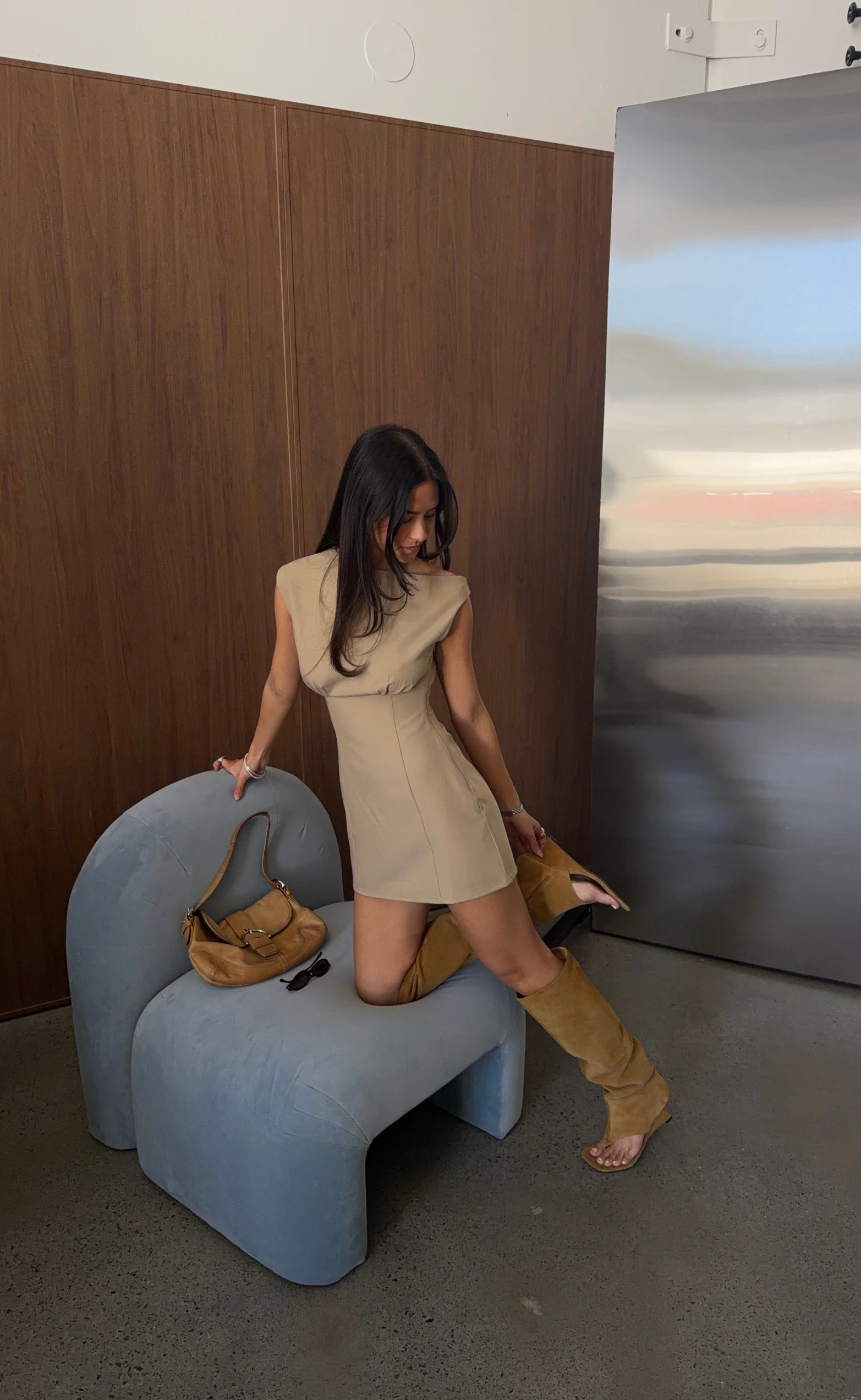 Zelara Mini Dress (Warm Honey)