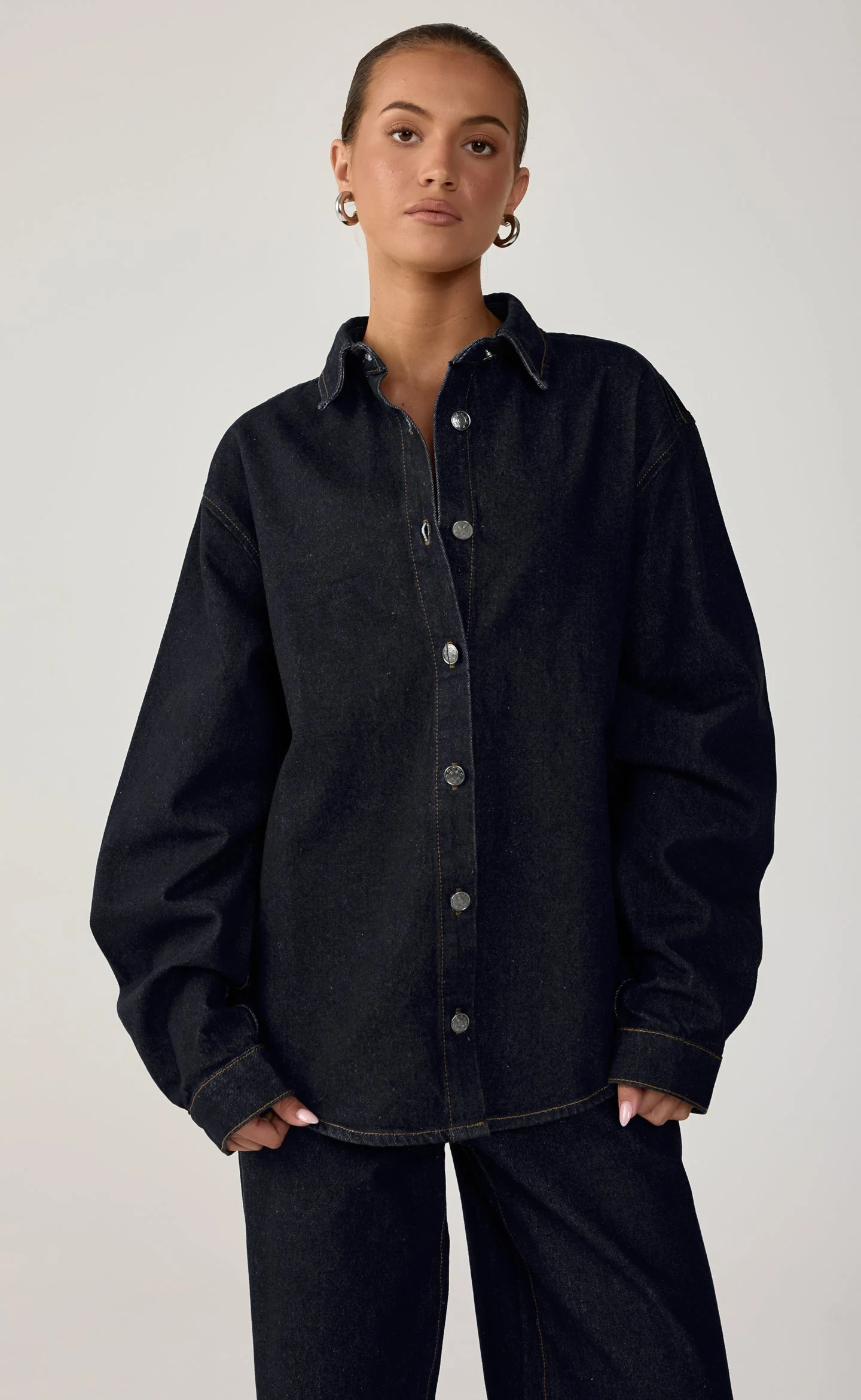 Saloon Denim Shirt (Navy Blue Denim)