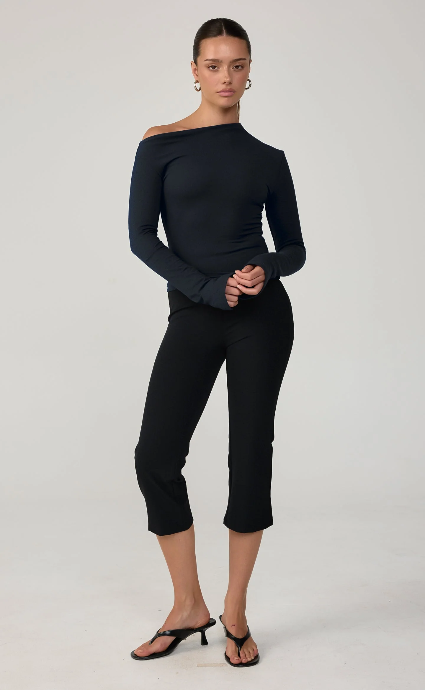 Bowen Long Sleeve Top (Navy)