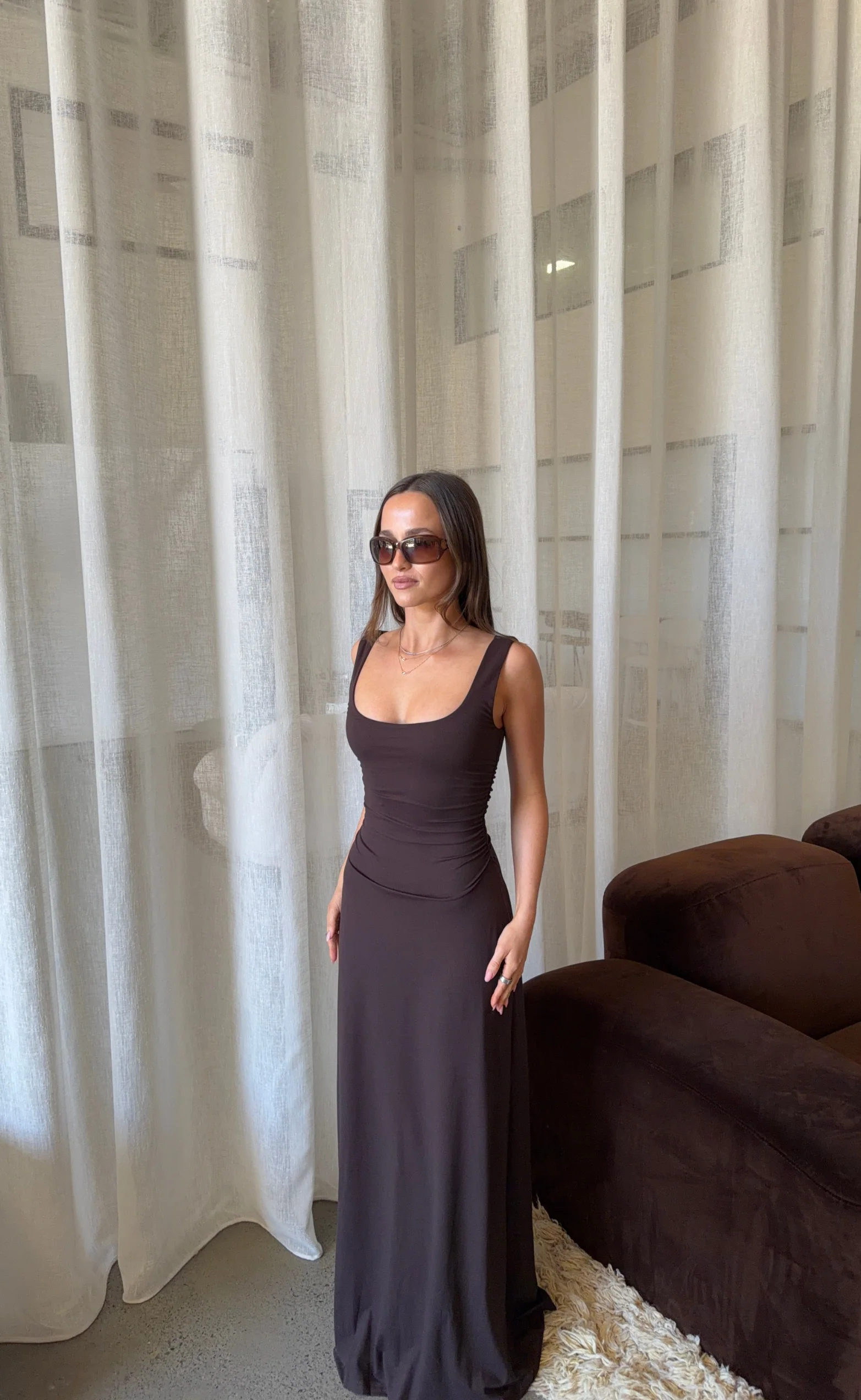 Koa Maxi Dress (Chocolate)