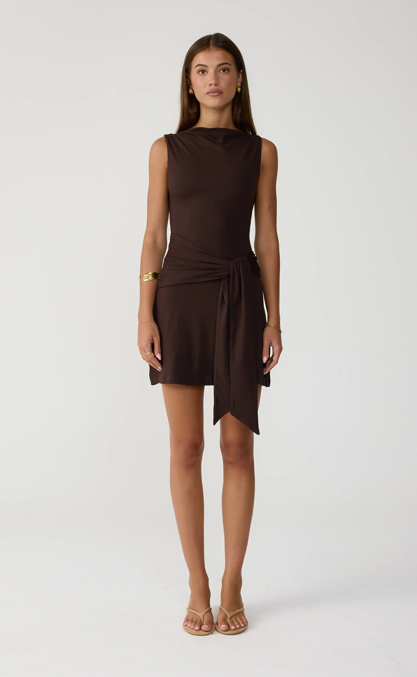 Routine Mini Dress (Chocolate)