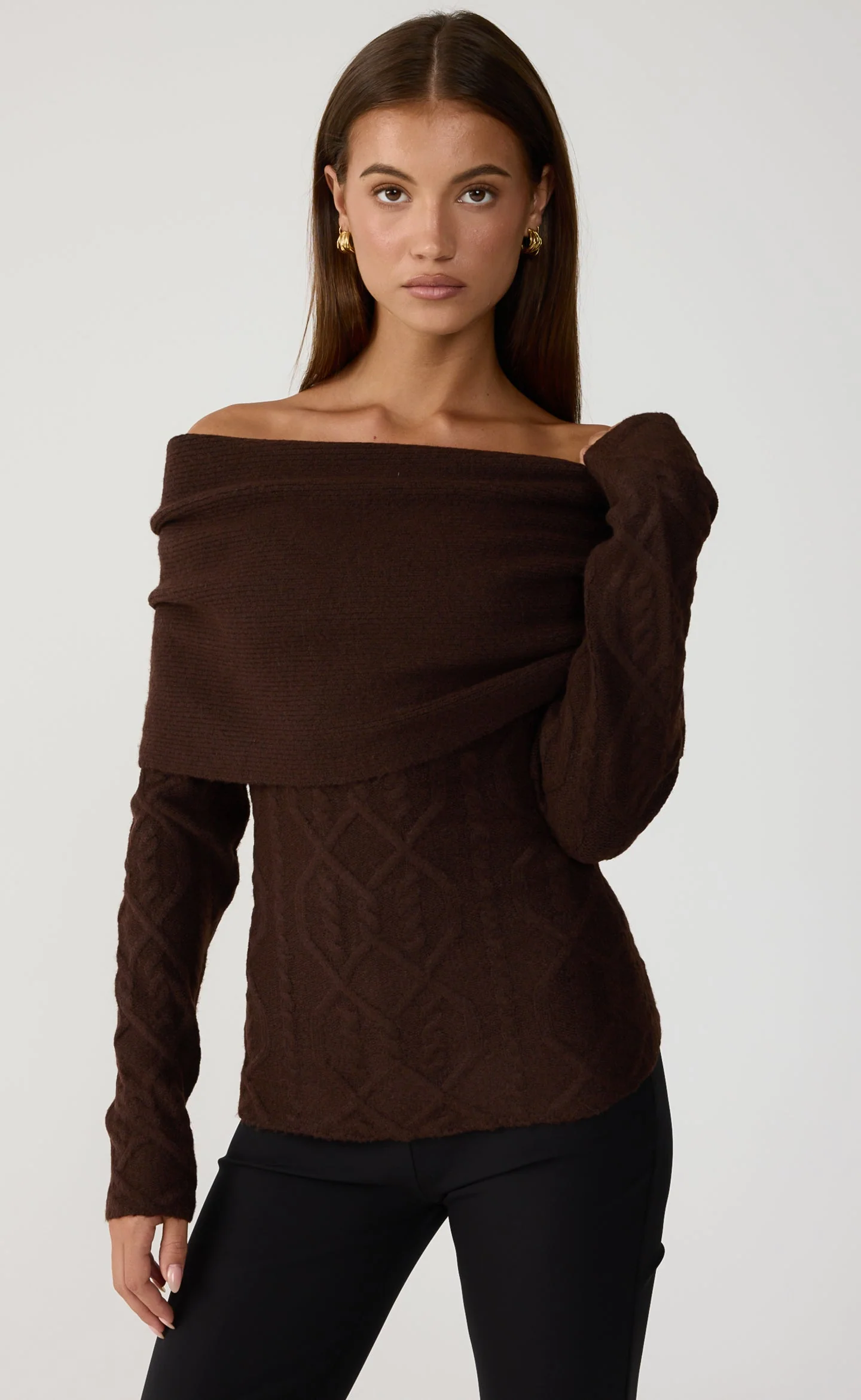 Pavati Long Sleeve Top (Chocolate Marle)