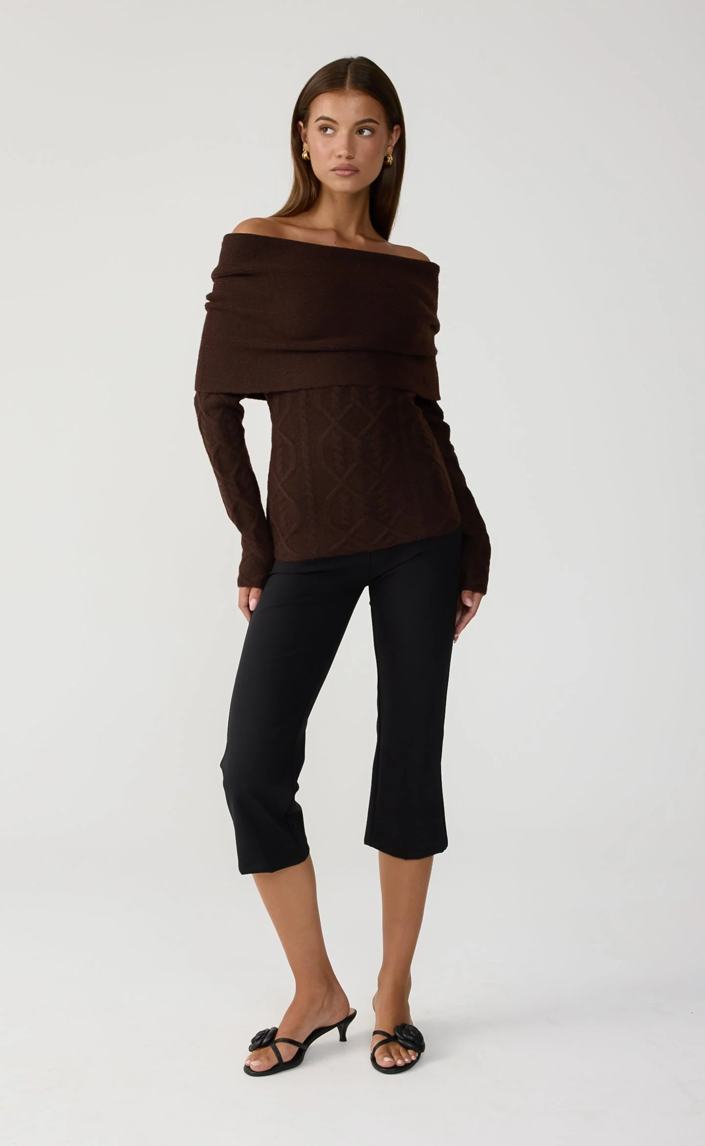 Pavati Long Sleeve Top (Chocolate Marle)