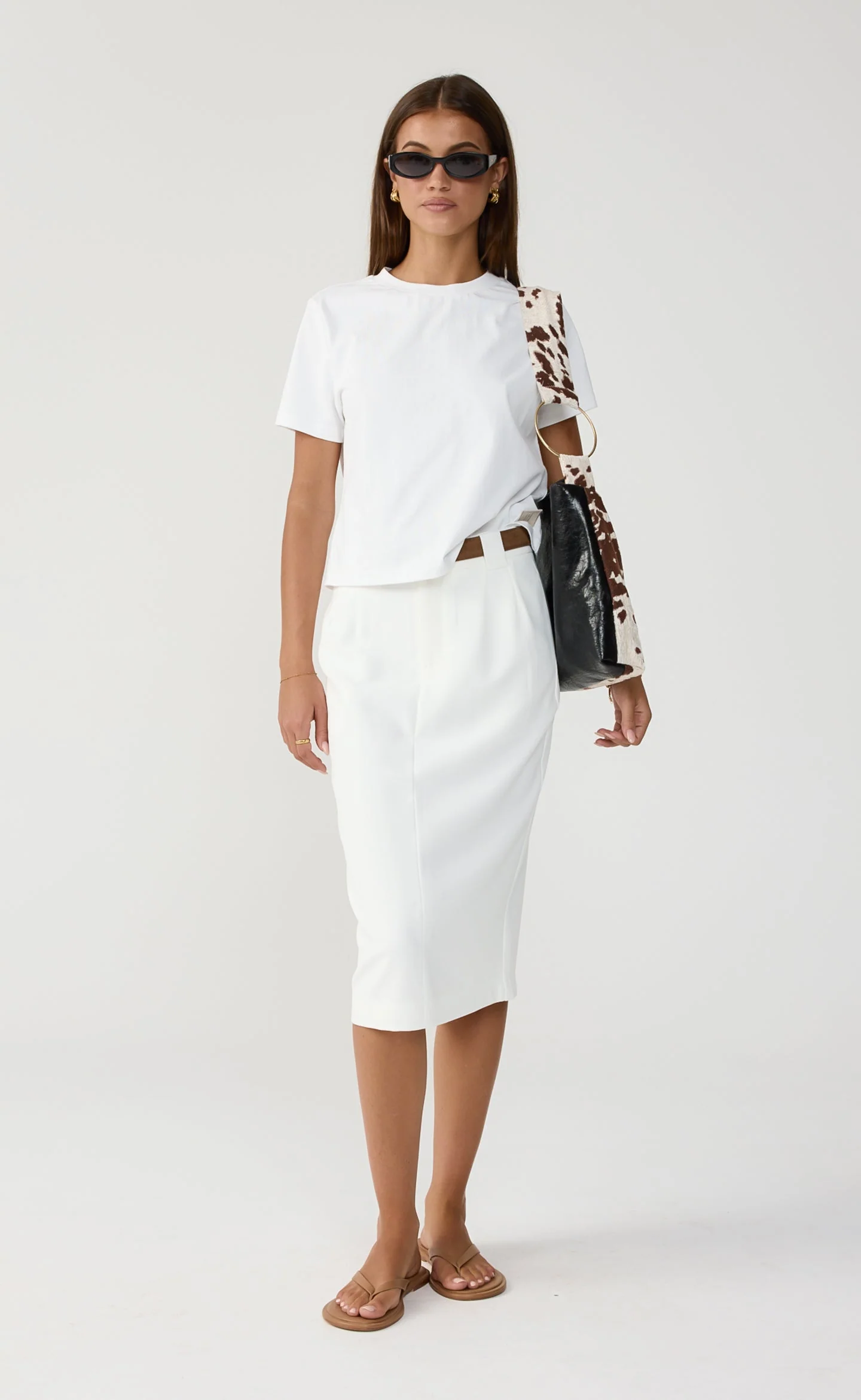 Bryson Midi Skirt (White)