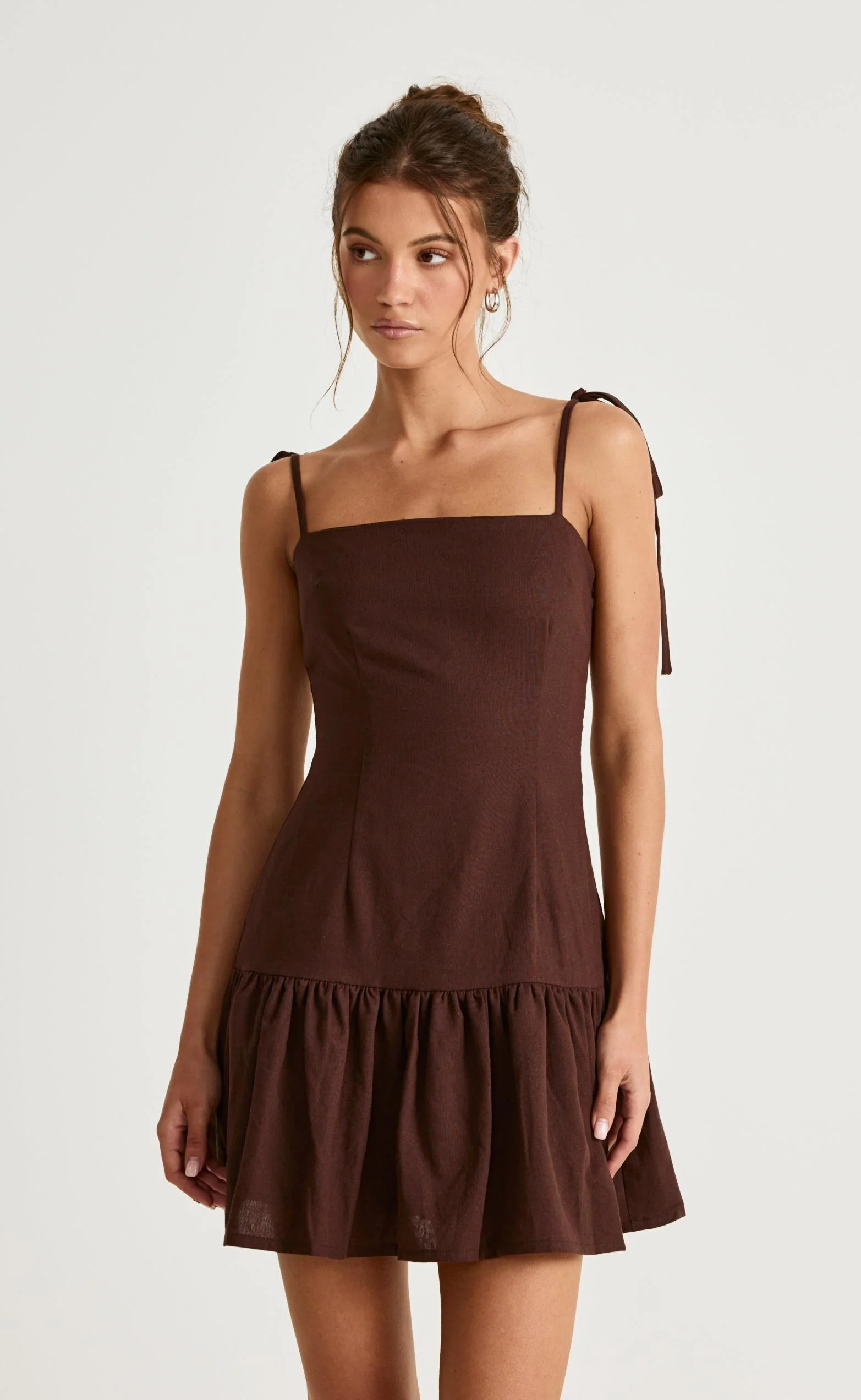 Hazel Mini Dress (Chocolate)