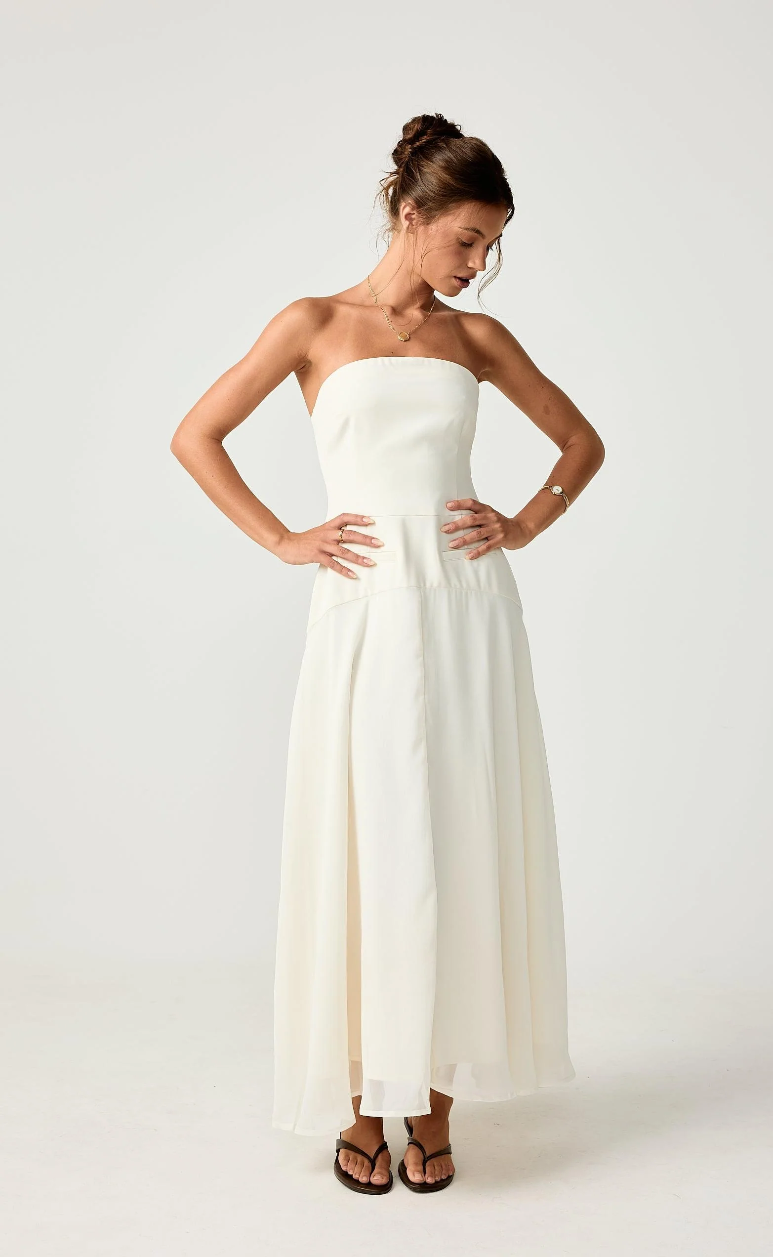 Stella Midi Dress (Cream)