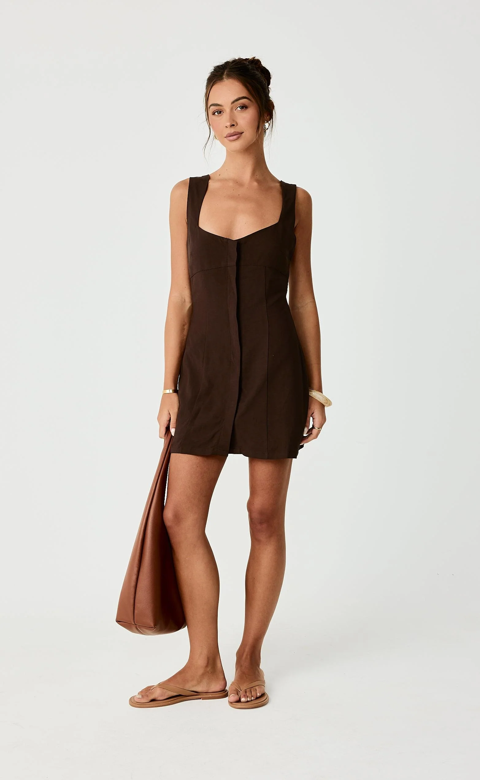 Conway Mini Dress (Chocolate)