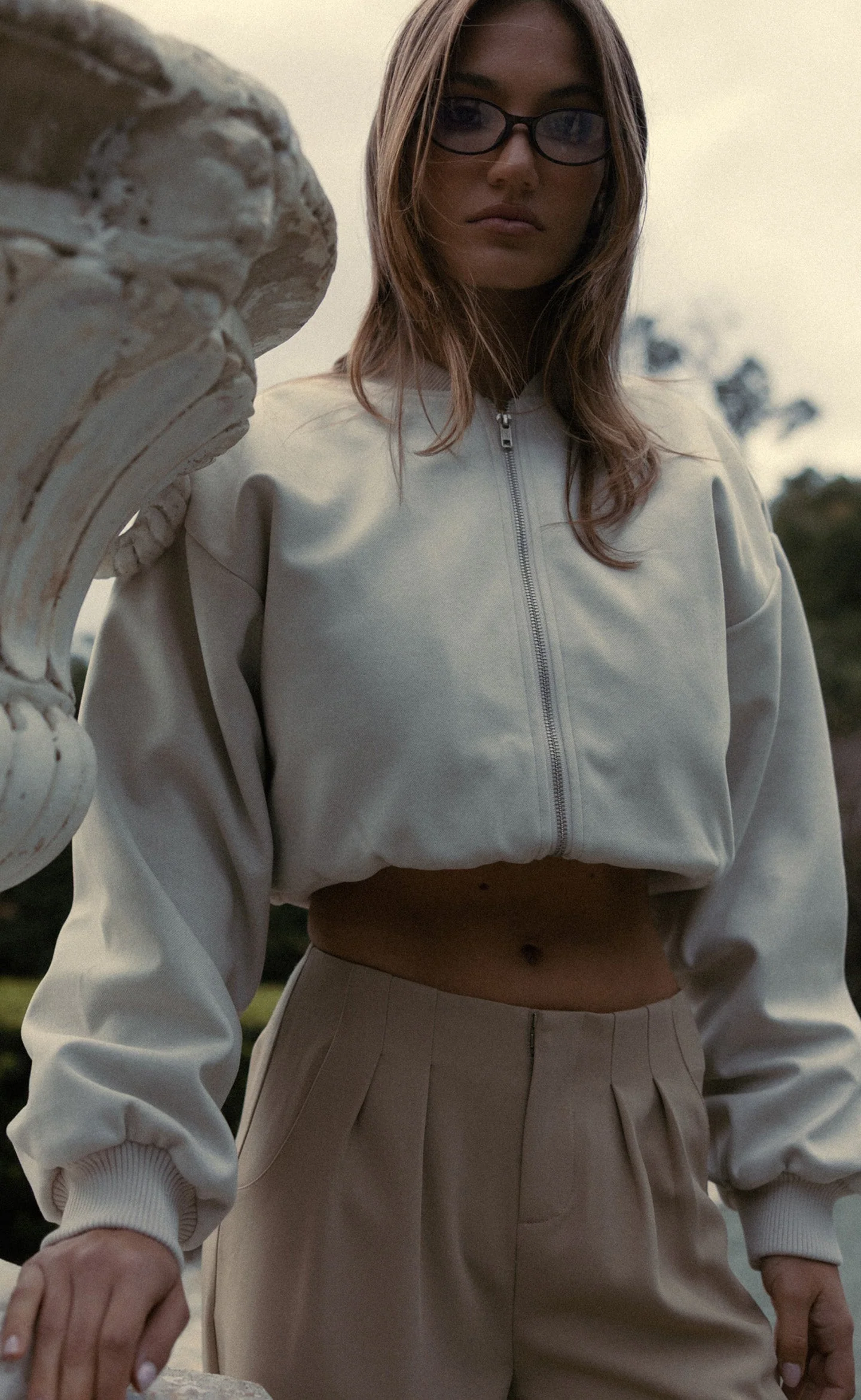 Ellina Bomber Jacket (Oat Texture)
