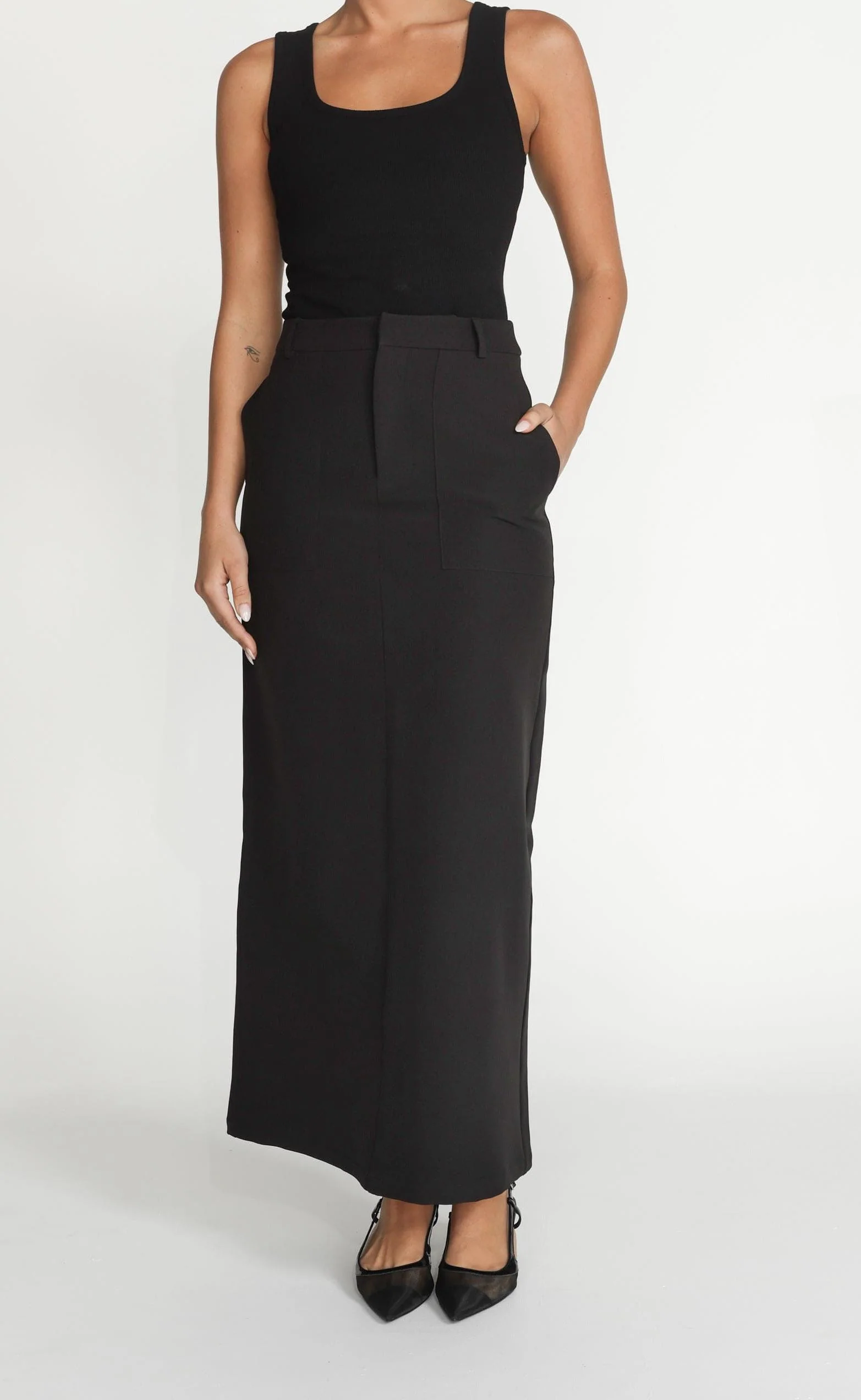 Micaela Maxi Skirt (Black)