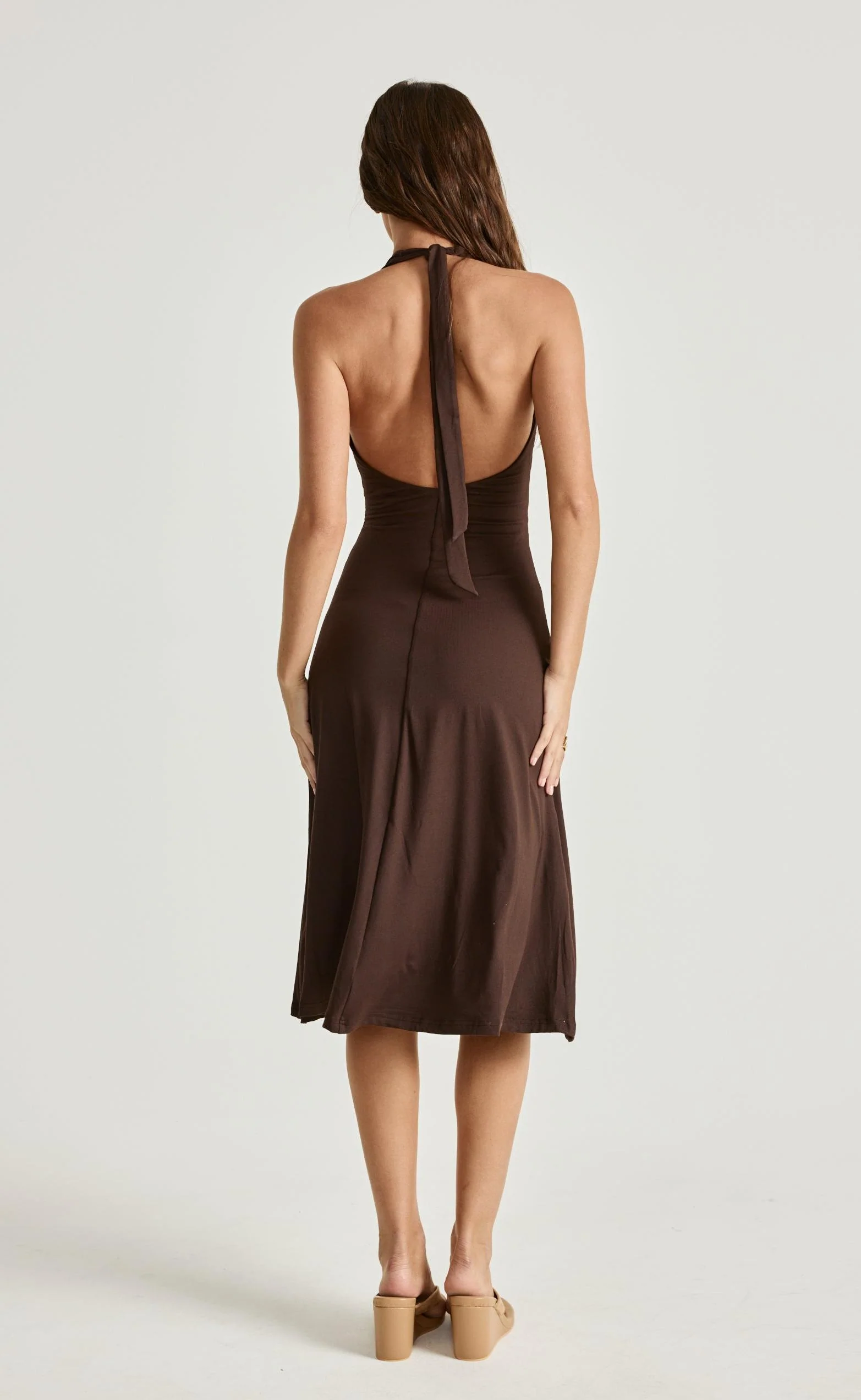 Sable Midi Dress (Chocolate)