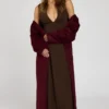 Ayer Off Shoulder Coat (Wine)