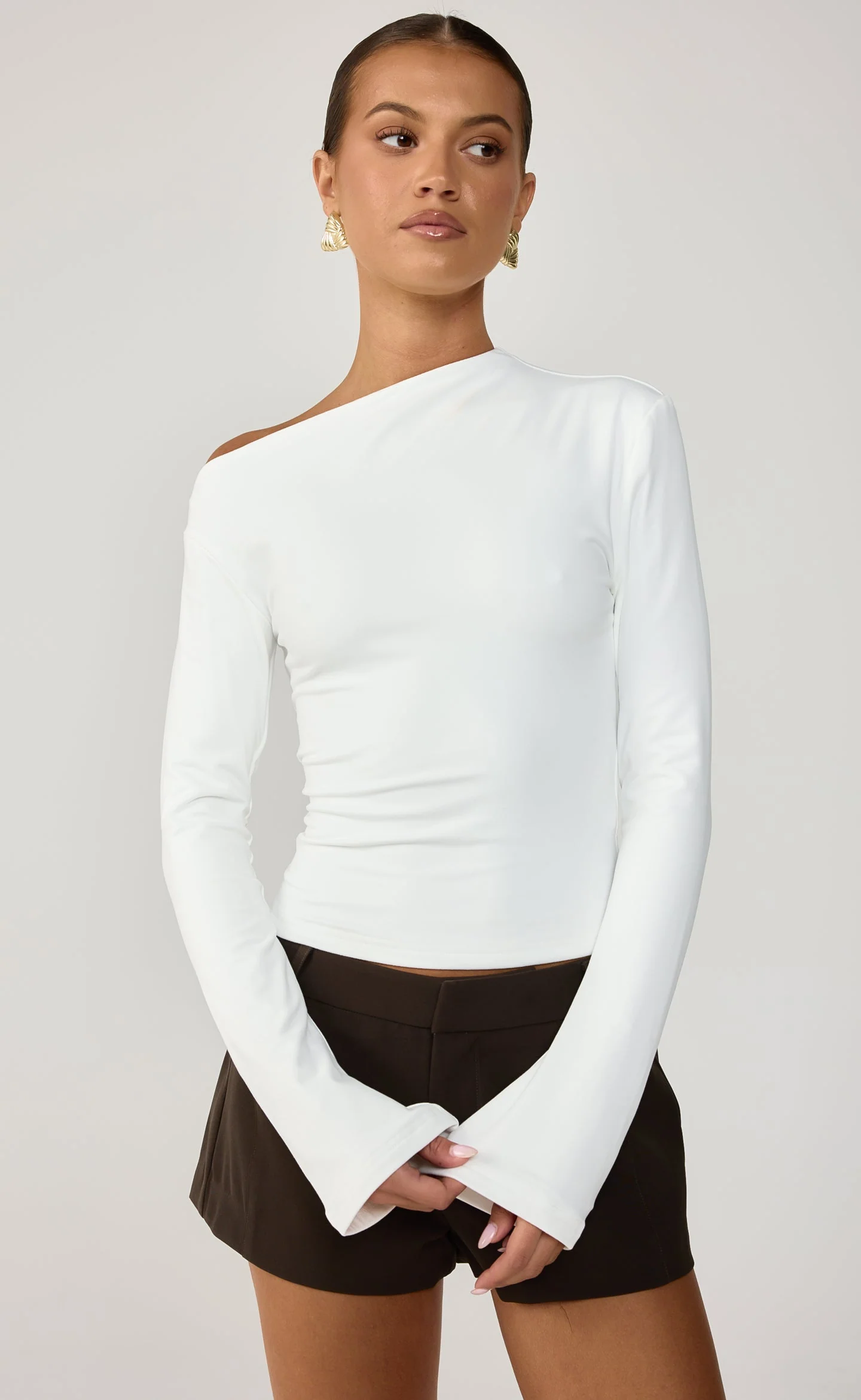 Bowen Long Sleeve Top (White)