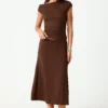Hideaway Midi Skirt (Chocolate)