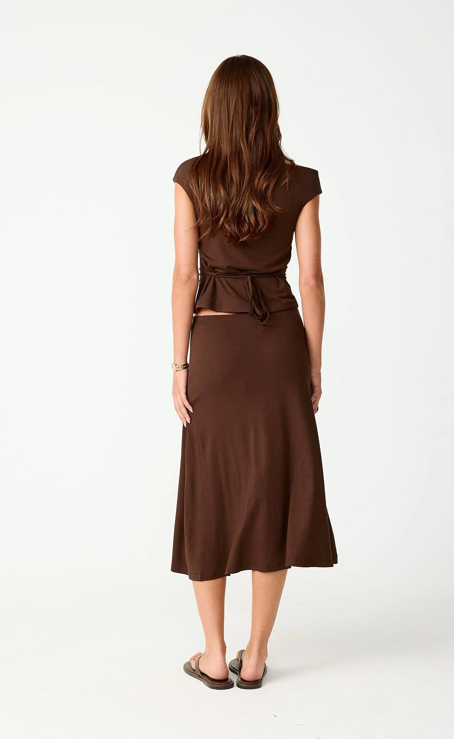 Hideaway Midi Skirt (Chocolate)