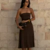 Darya Midi Dress (Chocolate)