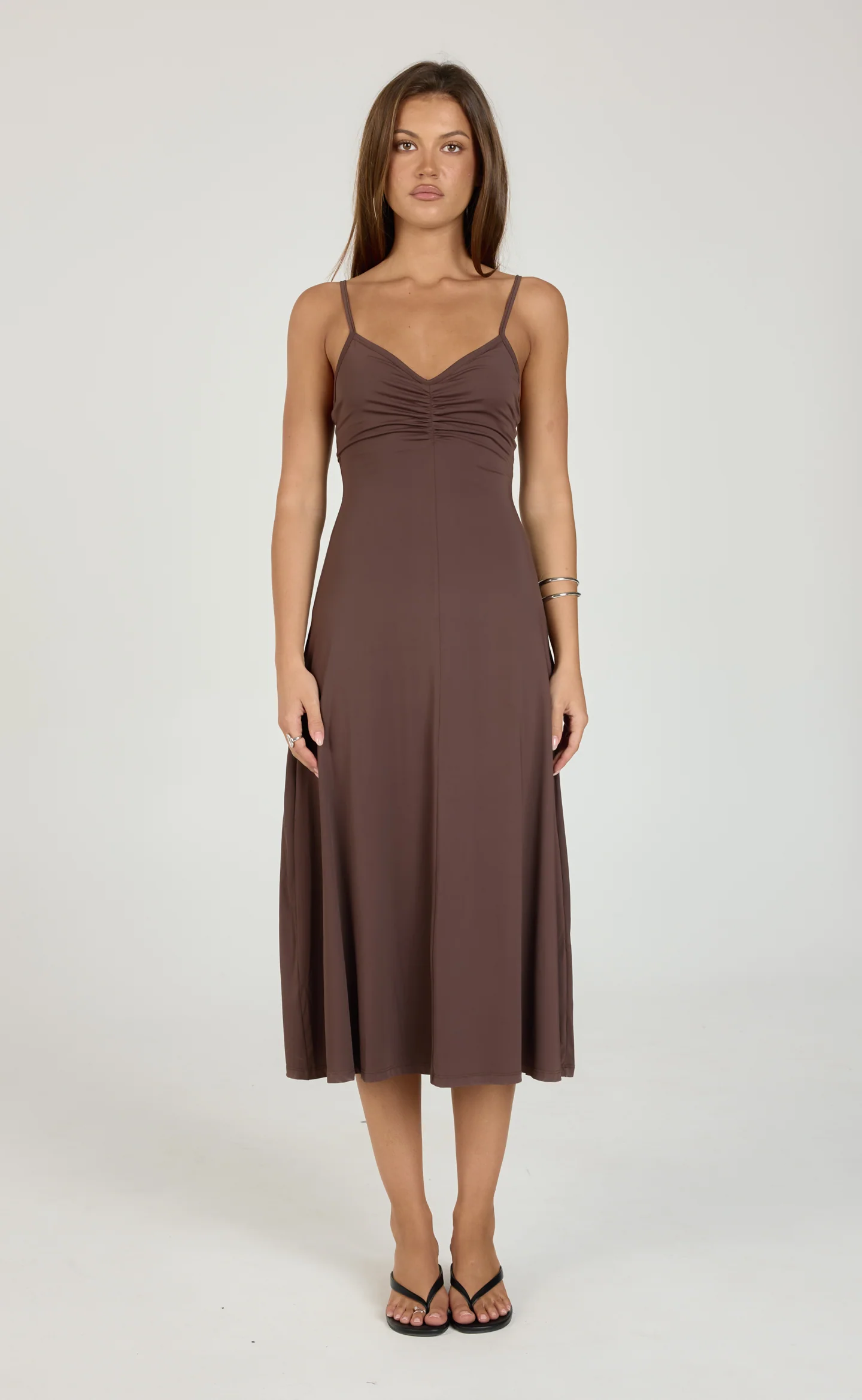 Poppy Midi Dress (Chocolate)