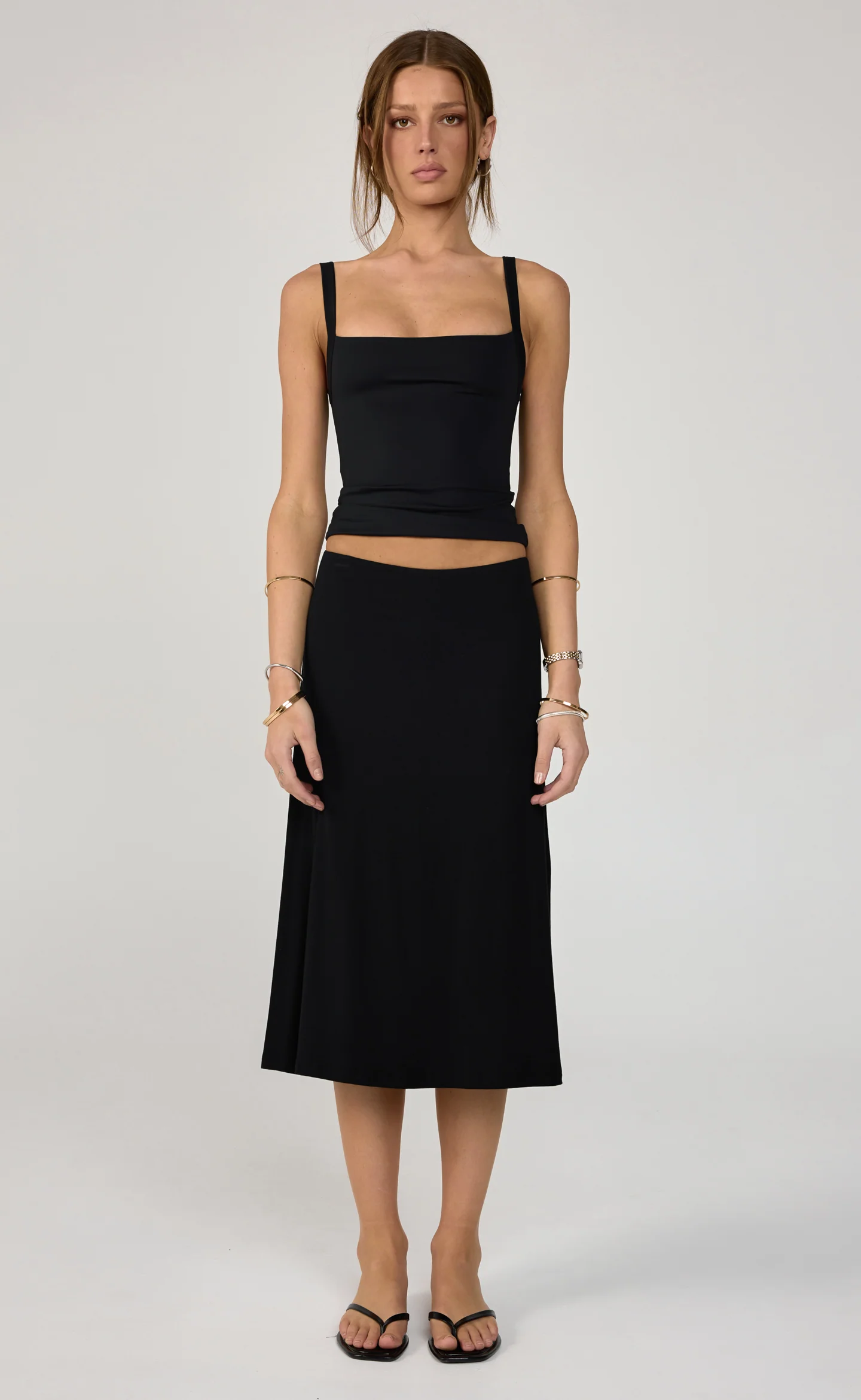 Hideaway Midi Skirt (Black)