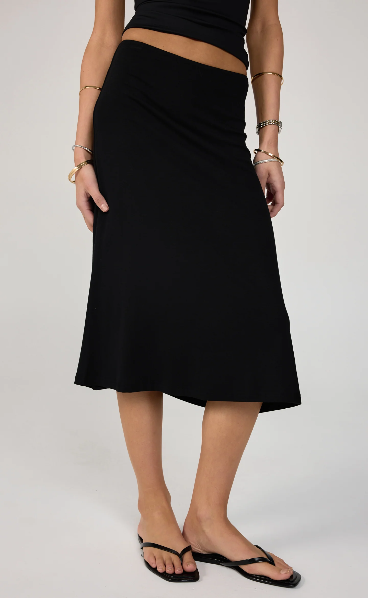 Hideaway Midi Skirt (Black)